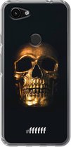 6F hoesje - geschikt voor Google Pixel 3a -  Transparant TPU Case - Gold Skull #ffffff