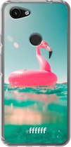 6F hoesje - geschikt voor Google Pixel 3a -  Transparant TPU Case - Flamingo Floaty #ffffff