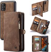 Caseme - Samsung Galaxy A71 - Vintage Portemonnee Hoesje - Bruin