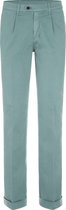 The English Hatter Herfst/Winter 2021 Pantalon met Bandplooi en omslag Mannen Groen Katoen Maat: 58