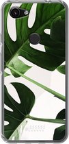 6F hoesje - geschikt voor Google Pixel 3a -  Transparant TPU Case - Tropical Plants #ffffff