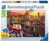 XL legpuzzel Ravensburger- Wijn drinken op het terras - 500 XL puzzelstukjes