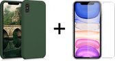 iParadise iPhone XS hoesje groen - iPhone XS hoesje siliconen case hoesjes cover hoes - 1x iPhone xs screenprotector