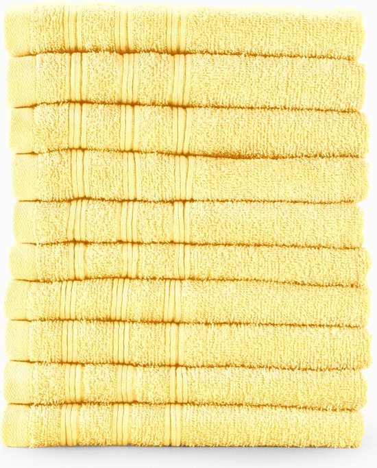 Bamatex Home Textiles Collectie MANCHESTER - Handdoek - 50*90 cm - YELLOW - set van 10 stuks