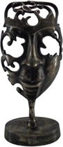 Deco4yourhome® - Masker op Standaard - Silver Antique - Grijs - Metaal - 37cm