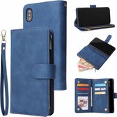 GSMNed - Leren telefoonhoesje blauw - hoogwaardig leren bookcase blauw - Luxe iPhone hoesje - magneetsluiting voor iPhone Xs Max - blauw