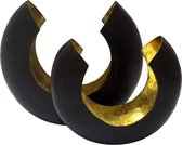 Pippa Design Theelichthouders - waxinelichthouders set - zwart/goud