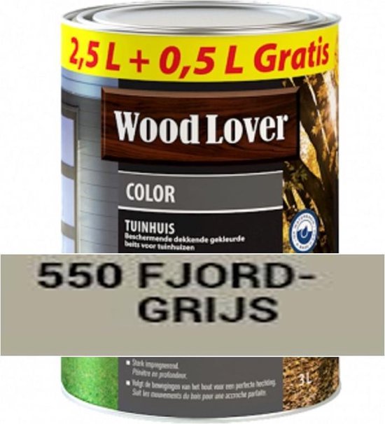 Woodlover Color Beits - Fjord Grijs - 550 - 3 L Promo- Beschermende... | bol.com