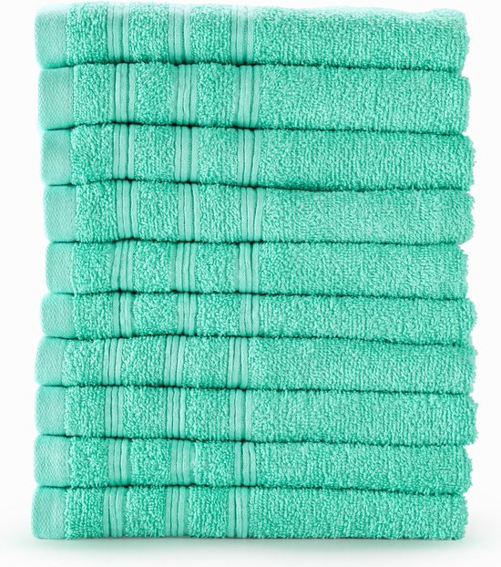Bamatex Home Textiles Collectie MANCHESTER - Handdoek - 50*90 cm - GREEN - set van 10 stuks