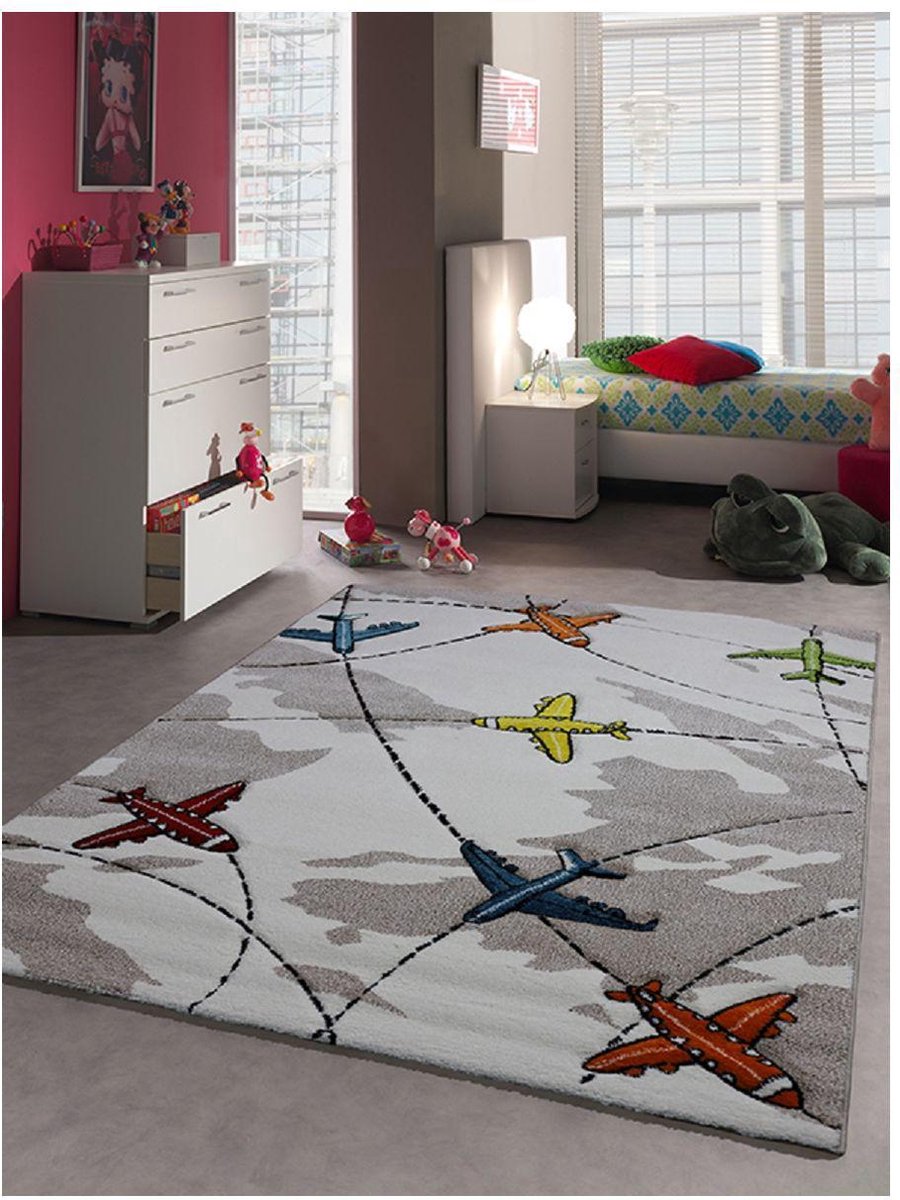 Tapis Enfant Avions Creme Multi Couleurs 80 X 150 Cm Bol Com