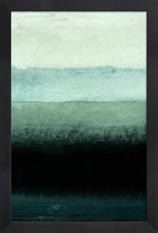 JUNIQE - Poster met houten lijst Shades of Green -13x18 /Groen & Wit