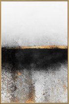 JUNIQE - Poster met kunststof lijst Soot and Gold -13x18 /Grijs & Wit