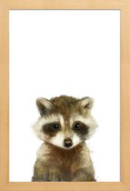 JUNIQE - Poster in houten lijst Wasbeertje illustratie -30x45 /Bruin &