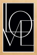 JUNIQE - Poster in houten lijst Love -30x45 /Wit
