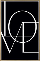 JUNIQE - Poster met kunststof lijst Love -30x45 /Wit