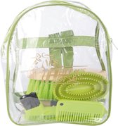 RelaxPets - Harry's Horse - Sac de toilettage avec Brosses - Kit de toilettage - Sac à dos - Vert - 6 pièces