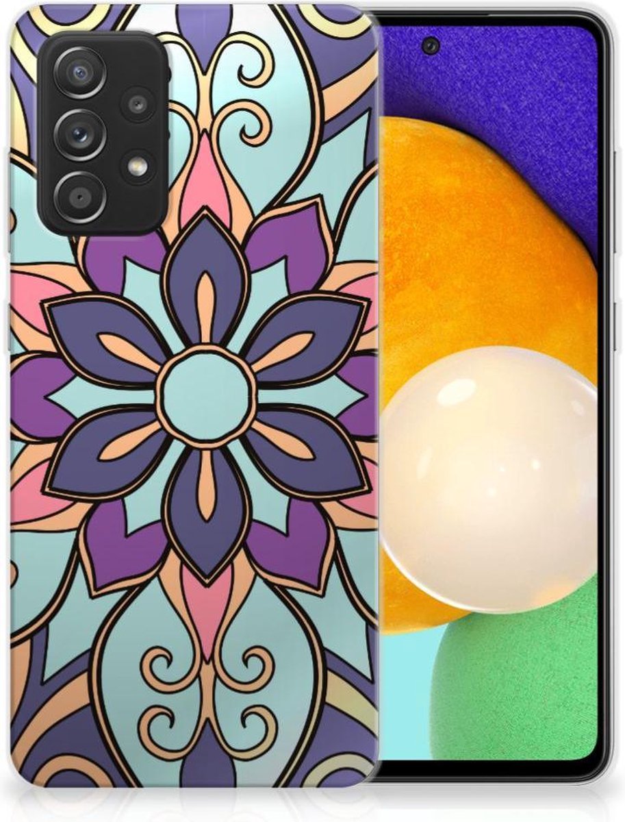 Samsung Galaxy A52 (5G/4G) TPU Case Purple Flower