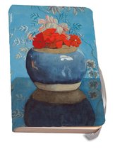 Notitieboek A6, zachte kaft: Rode geraniums in blauwe pot, Voerman, de Fundatie
