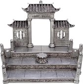 New Dutch verzameldisplay tempel - Boeddha geluk en voorspoed - polystone - 28 x 26 x 22 cm - zwart/zilver