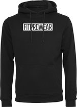 FitProWear Trui Heren Block - Zwart - maat XXL/2XL - Mannen - Hoodie - Trui  - Sweater - Sporttrui - Sportkleding - Casual kleding - Trui Heren - Zwarte trui - Katoen / Polyester -