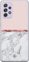Samsung A72 hoesje siliconen - Rose all day | Samsung Galaxy A72 case | Roze | TPU backcover transparant