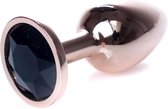 Power Escorts - Unieke Rose Goud kleurige Plug - Anaal Plug - Buttplug Black stone - Anal Plug met Zwarte steen - ideale formaat - 7 CM en lekkere Dia 2,7 cm - met makkelijke bewaa