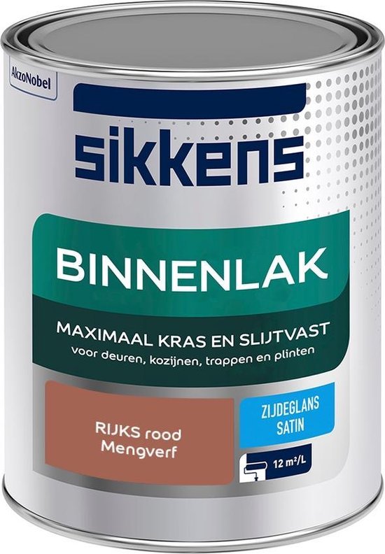 Sikkens Binnenlak - Verf - Zijdeglans - Mengkleur - RIJKS rood - 1 ...