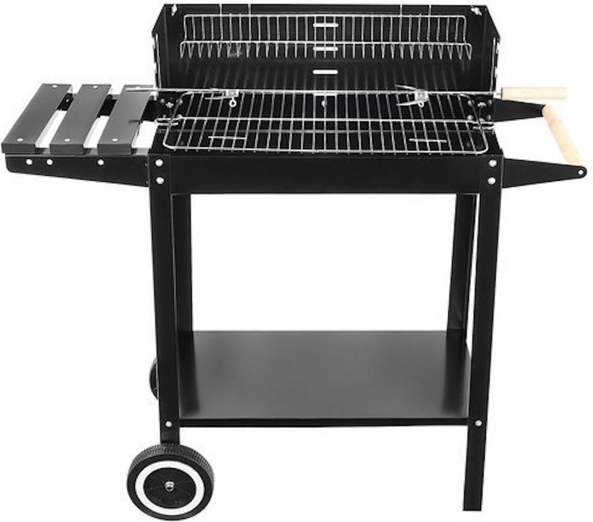 EASTWALL Barbecue trolley - mobiel - met zijtafel - RVS