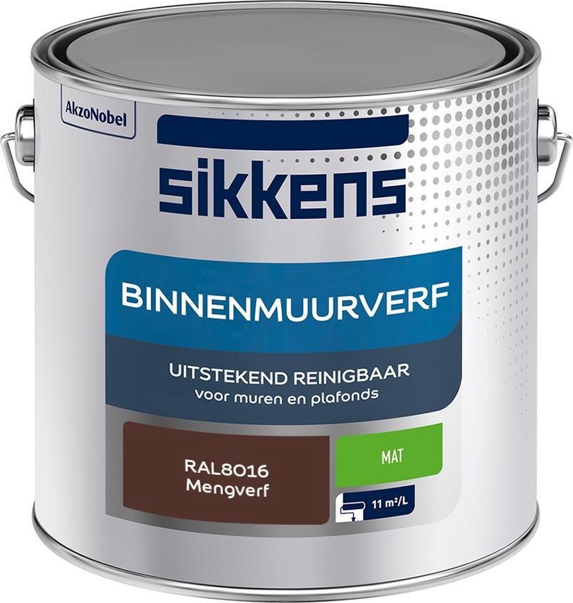 Sikkens Binnenmuurverf Muurverf Mengkleur Mat RAL8016 2.5L