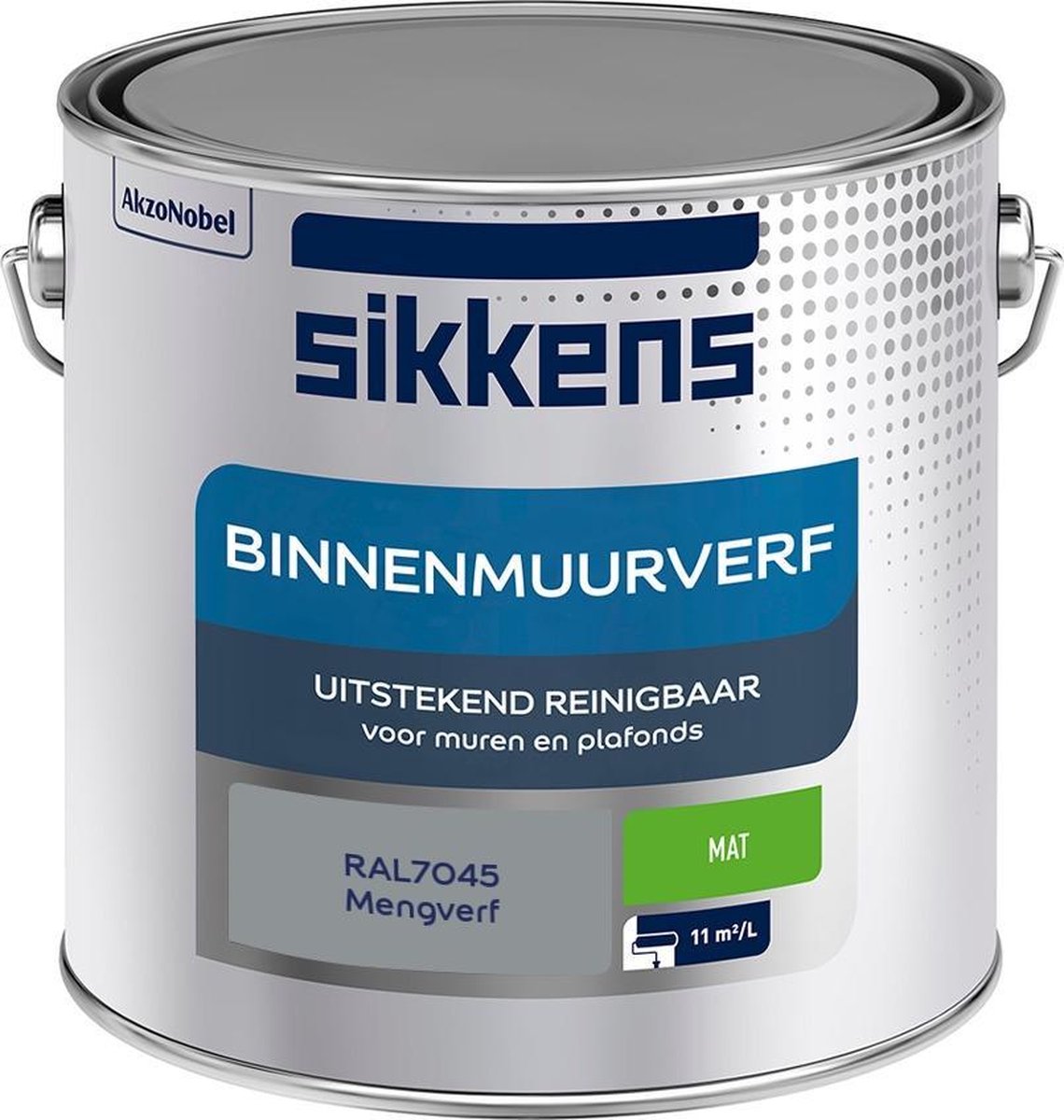 Sikkens Binnenmuurverf Muurverf Mengkleur Mat RAL7045 2.5L