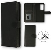 Samsung Galaxy A72 Hoesje Zwart - Luxe Kunstlederen Portemonnee Book Case