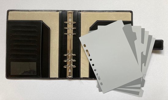 stil verschil Secretaris Luxe Ringband Organizer A5 Zwart PU - Leer inclusief 7 pvc tabbladen  (passend voor... | bol.com