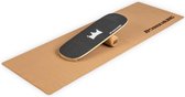 BoarderKING Indoorboard Classic balance board + mat + rol hout/kurk zwart