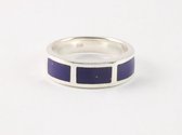 Zilveren ring met lapis lazuli - maat 18