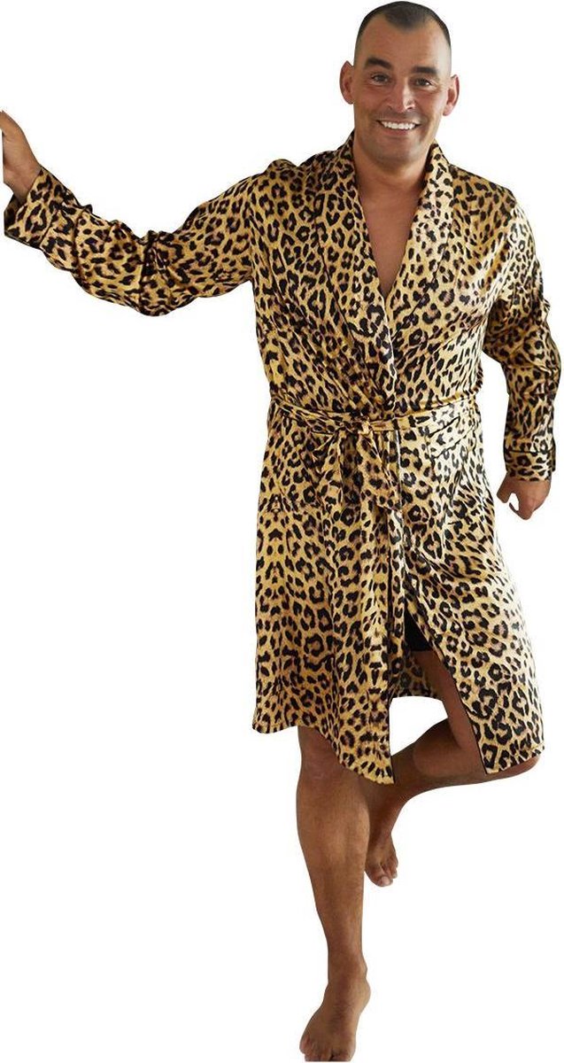 Peignoir homme en satin à motif léopard - Satin-Luxe - Taille unique (M à  XXL) -... | bol.com