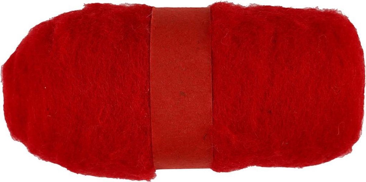 PacklinQ Gekaarde wol. rood. 100 gr 1 bol