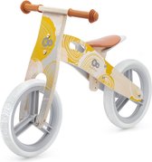 Kinderkraft RUNNER - Houten loopfiets - 12 inch wielen - Bel, tas - Geel