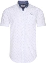 Mezaguz-Heren Overhemd-Chacker-White-Korte Mouw-Maat XL