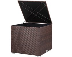 CASARIA Opbergbox - Polyrattan 318 L met Deksel 75x75x70cm Tuin - Bruin