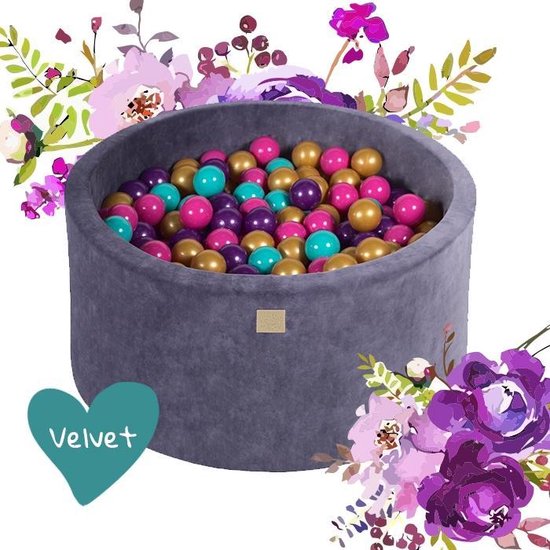 Flowerset ballekbak VELVET 90x40 incl 250 ballenbak ballen | NoussyToys.nl
