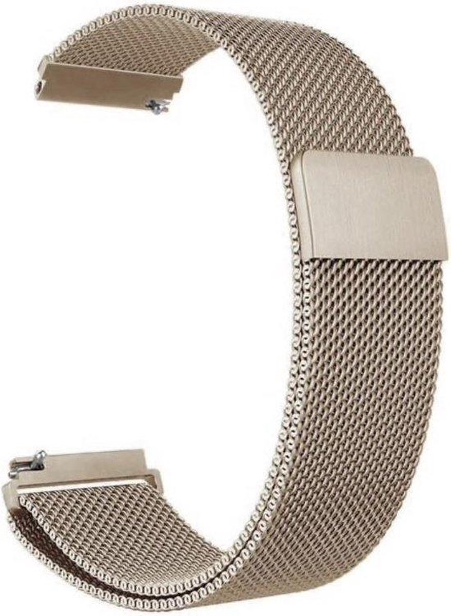 Milanees Bandje - Champagne - Geschikt voor Garmin Vivoactive 4 - Legacy Hero/Saga - Bandbreedte 22mm