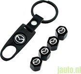 Mazda Sleutelhanger Set inclusief Ventieldoppen Zwart