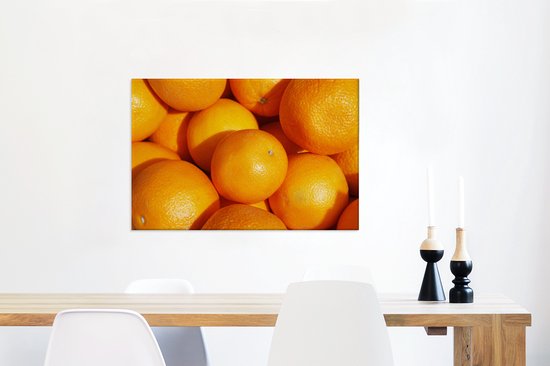 Oranges fraîches récoltées dans une toile d'Espagne baignée de soleil 60x40 cm - Tirage photo sur toile (Décoration murale salon / chambre)