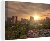 Canvas Schilderij Zonnestralen schijnen over Mexico-stad - 120x80 cm - Wanddecoratie