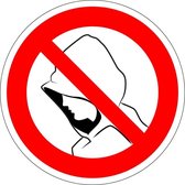 Verboden capuchon te dragen bord - kunststof 200 mm