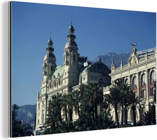 Beroemde Monte Carlo Casino in het Franse Monaco Aluminium 180x120 cm - Foto print op Aluminium (metaal wanddecoratie) XXL / Groot formaat!