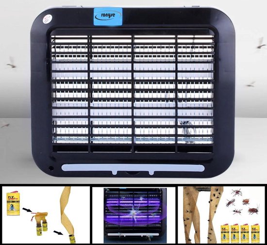 Ronyse® - Elektrische UV Muggenlamp plus gratis 4x Muggen kleef strips -  Muggen Led... | bol.com