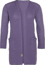 Knit Factory Luna Gebreid Dames Vest - Violet - 40/42 - Met steekzakken