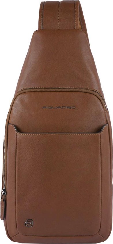 Piquadro Black Square Mono Slingbag with iPad Compartment tobacco
