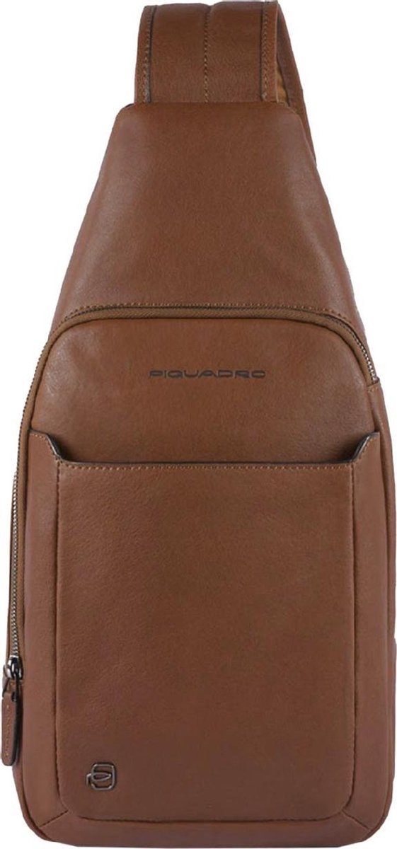 Piquadro Black Square Mono Slingbag with iPad Compartment tobacco